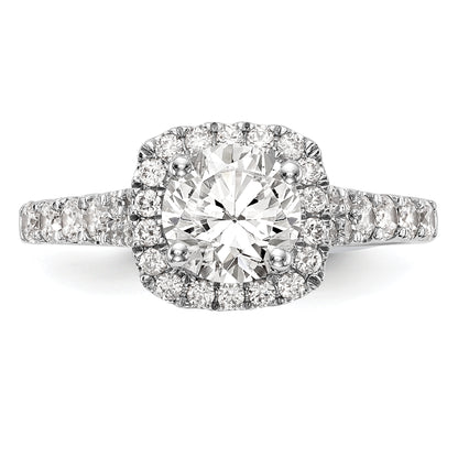 14k White Gold 1/2 Ct. Lab Grown Diamond VS/SI+ G+ Halo Peg Set Engagement Ring