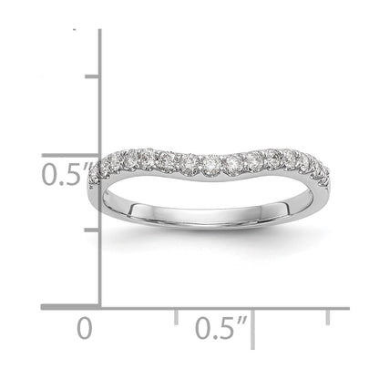 14K White Gold Real Diamond Wedding Band
