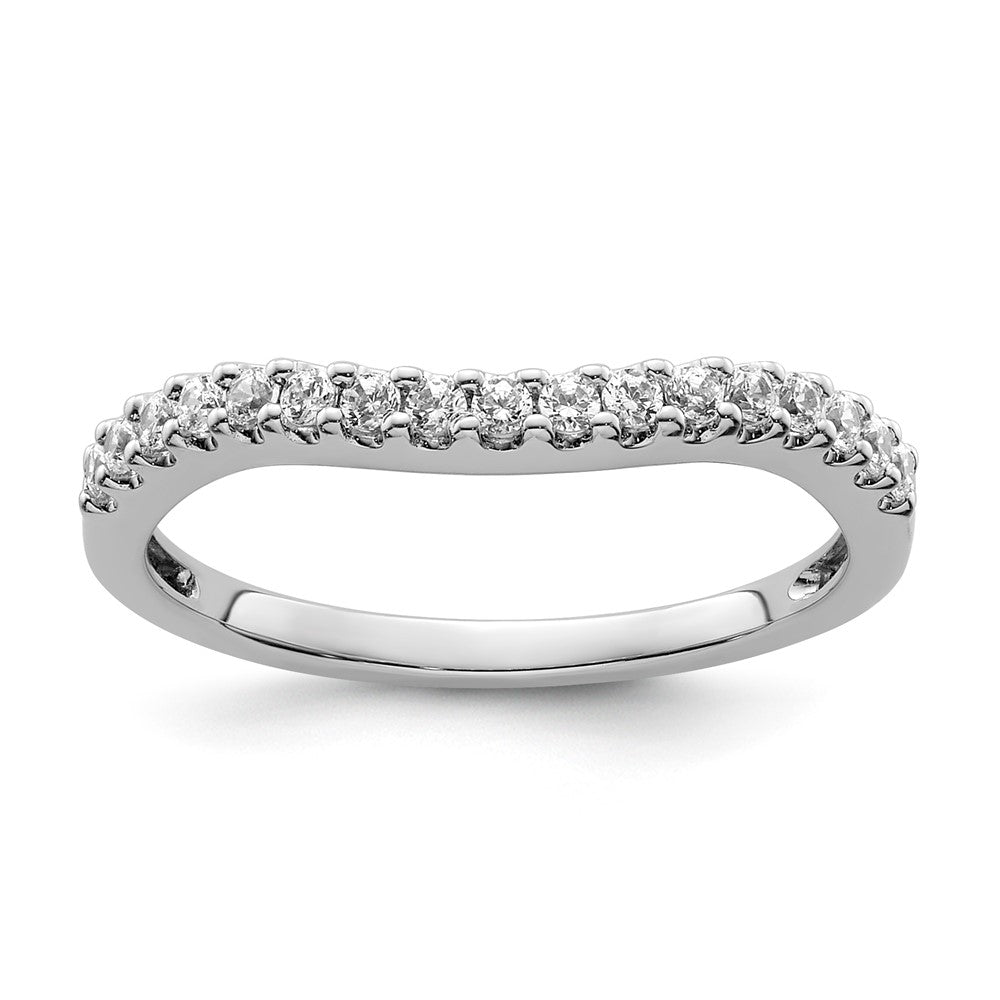 14K White Gold Real Diamond Wedding Band
