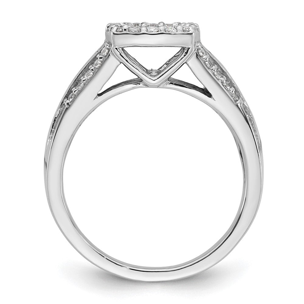 14k White Gold 1/3 Ct. Lab Grown Diamond VS/SI+ G+ and Lab Created Blue Sapphire Semi Mount Peg Set Engagement Ring