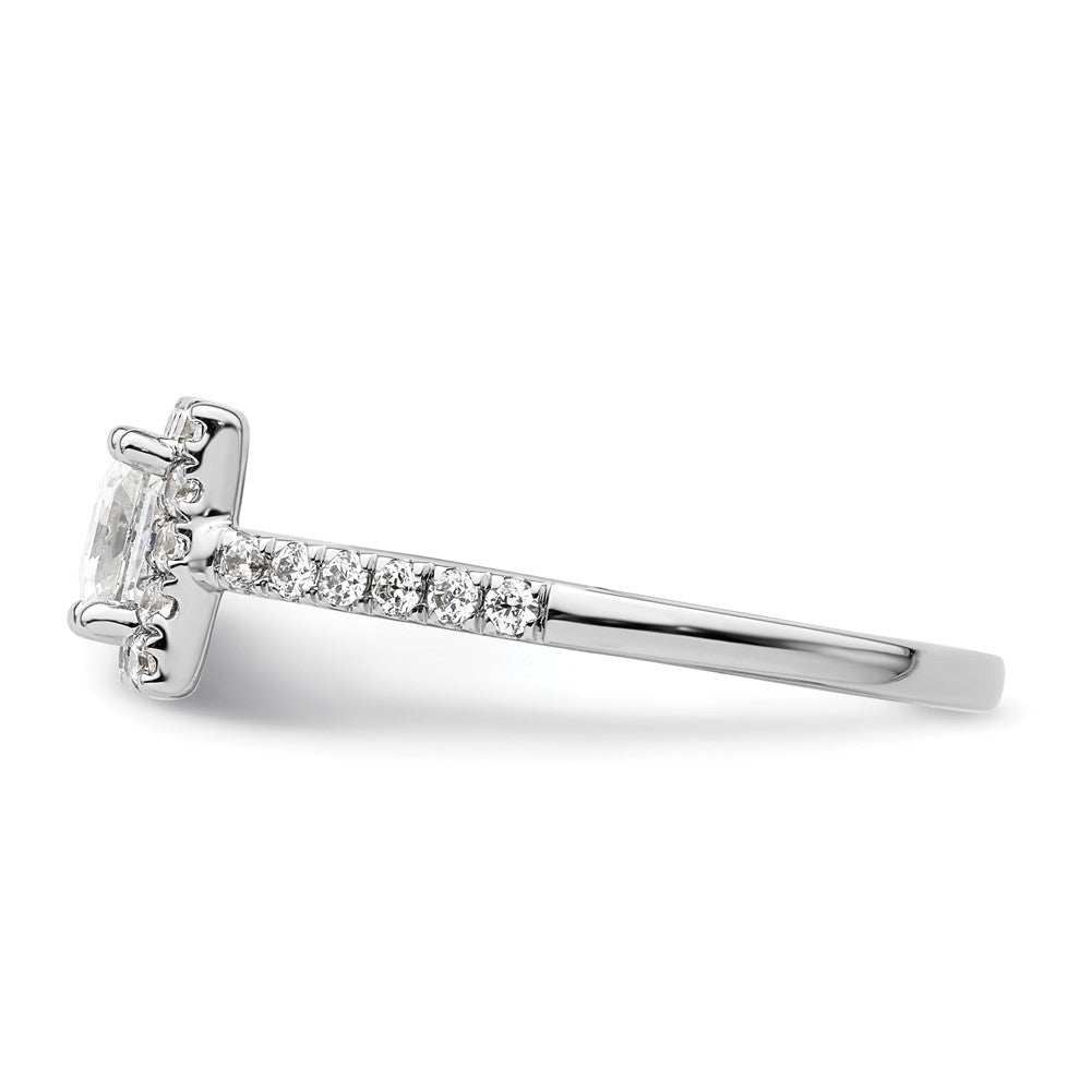 14K White Gold Halo Plus (Holds 3/4 carat (5.00mm) Princess Center) 3/8 carat Diamond Semi-Mount Engagement Ring