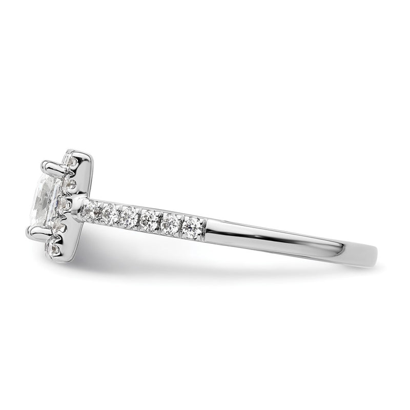 14K White Gold Halo Plus (Holds 3/4 carat (5.00mm) Princess Center) 3/8 carat Diamond Semi-Mount Engagement Ring