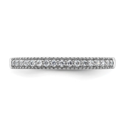 14K White Gold Diamond Wedding Band