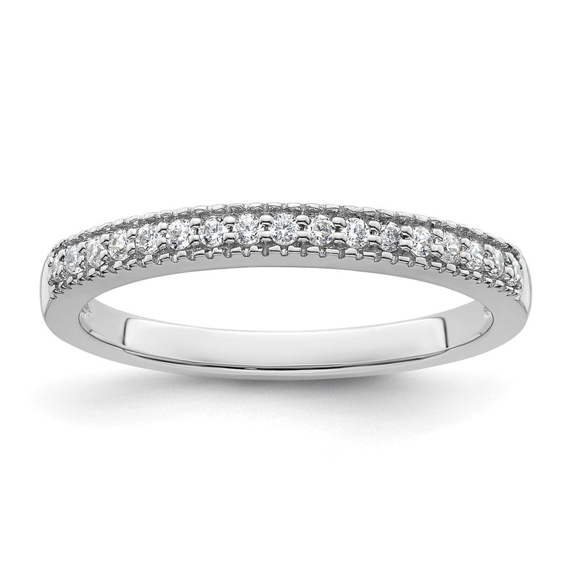 14K White Gold Diamond Wedding Band