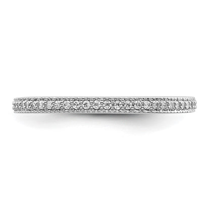 14K White Gold Diamond Wedding Band