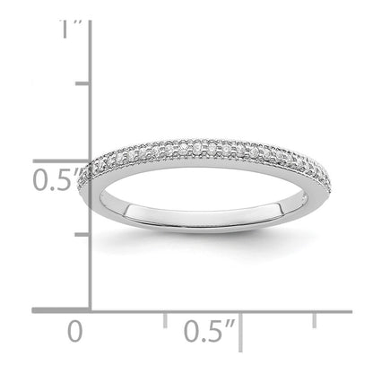 14K White Gold Diamond Wedding Band