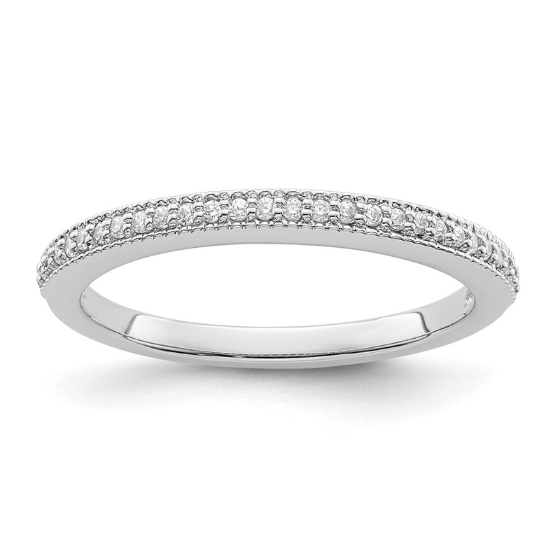 14K White Gold Diamond Wedding Band