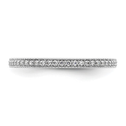 14K White Gold Diamond Wedding Band