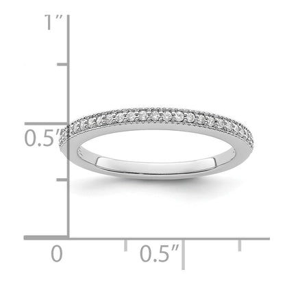 14K White Gold Diamond Wedding Band
