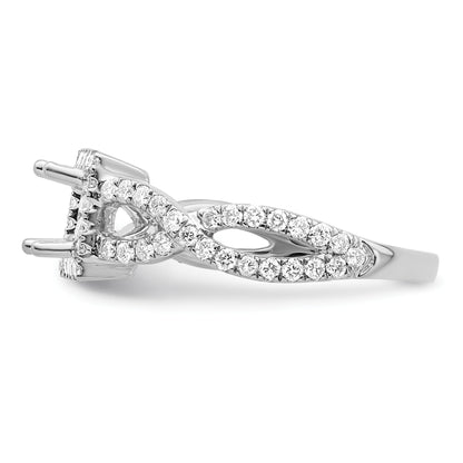 14K White Gold True Origin 1/2 Carat Lab Grown Diamond Vs/Si D E F Semi Mount Princess Halo Engagement Ring
