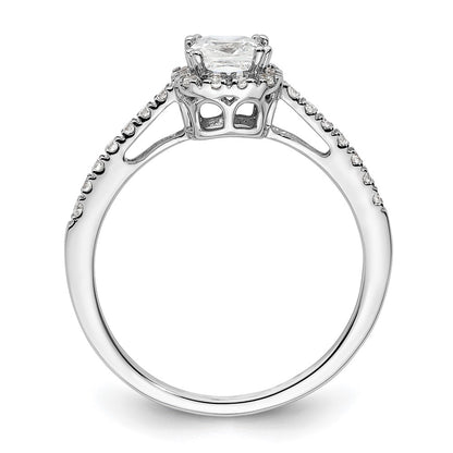 14k White Gold 1/4 Ct. Lab Grown Diamond VS/SI+ G+ 3/4 Ct. Center Cushion Engagement Ring