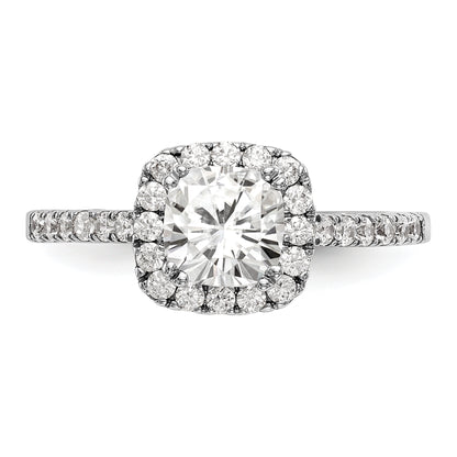14k White Gold 3/8 Ct. Lab Grown Diamond VS/SI+ G+ 7/8 Ct. Center Cushion Engagement Ring