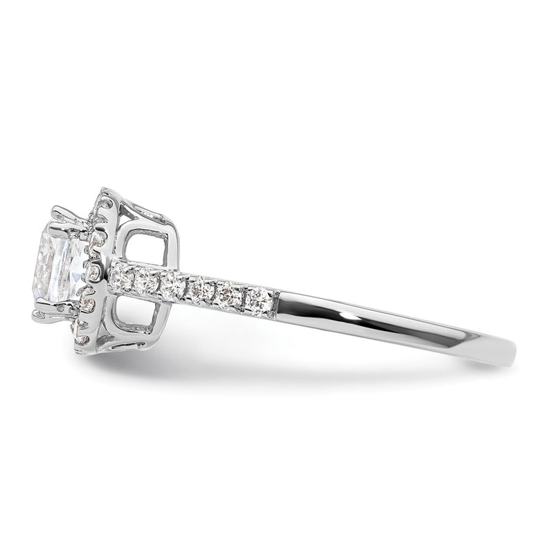 14K White Gold Halo Plus (Holds 1.75 carat (7.00mm) Cushion Center) 3/8 carat Diamond Semi-Mount Engagement Ring