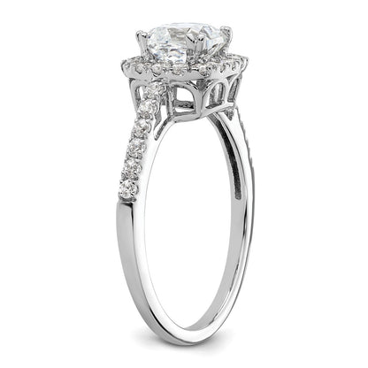 14K White Gold Halo Plus (Holds 1.75 carat (7.00mm) Cushion Center) 3/8 carat Diamond Semi-Mount Engagement Ring