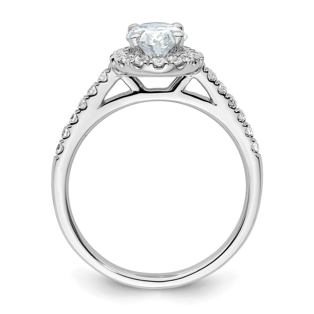 14K White Gold Halo Plus (Holds 3/4 carat (7.5x5.0mm) Oval Center) 3/8 carat Diamond Semi-Mount Engagement Ring