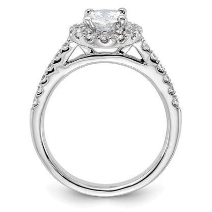 14k White Gold 1/2 Ct. Lab Grown Diamond VS/SI+ G+ 1 Ct. Center Oval Halo Engagement Ring