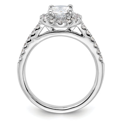 14k White Gold 1/2 Ct. Lab Grown Diamond VS/SI+ G+ 1 Ct. Center Oval Halo Engagement Ring