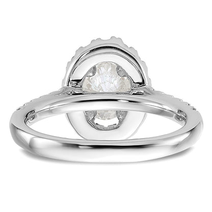 14k White Gold 1/2 Ct. Lab Grown Diamond VS/SI+ G+ 1 Ct. Center Oval Halo Engagement Ring