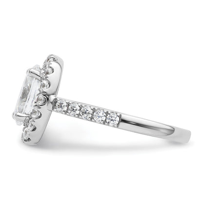 14K White Gold Halo Plus (Holds 2 carat (10.2x7.0mm) Oval Center) 7/8 carat Diamond Semi-Mount Engagement Ring