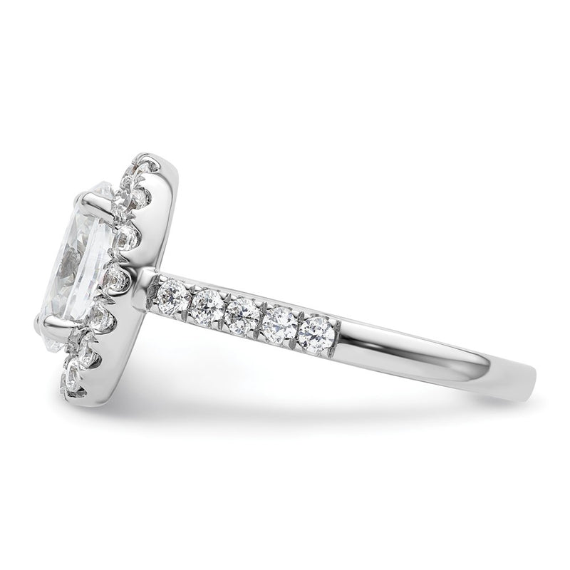 14K White Gold Halo Plus (Holds 2 carat (10.2x7.0mm) Oval Center) 7/8 carat Diamond Semi-Mount Engagement Ring