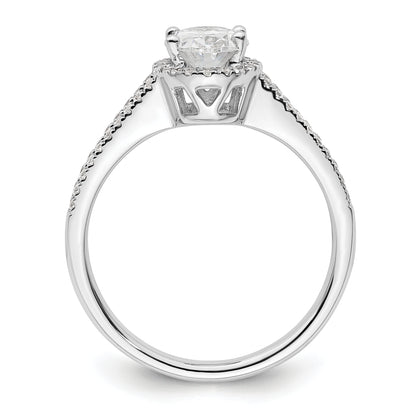 14K White Gold Halo Plus (Holds 3/4 Carat (7.5X5.0mm) Oval Center) 1/3 Diamond Semi Mount Engagement Ring