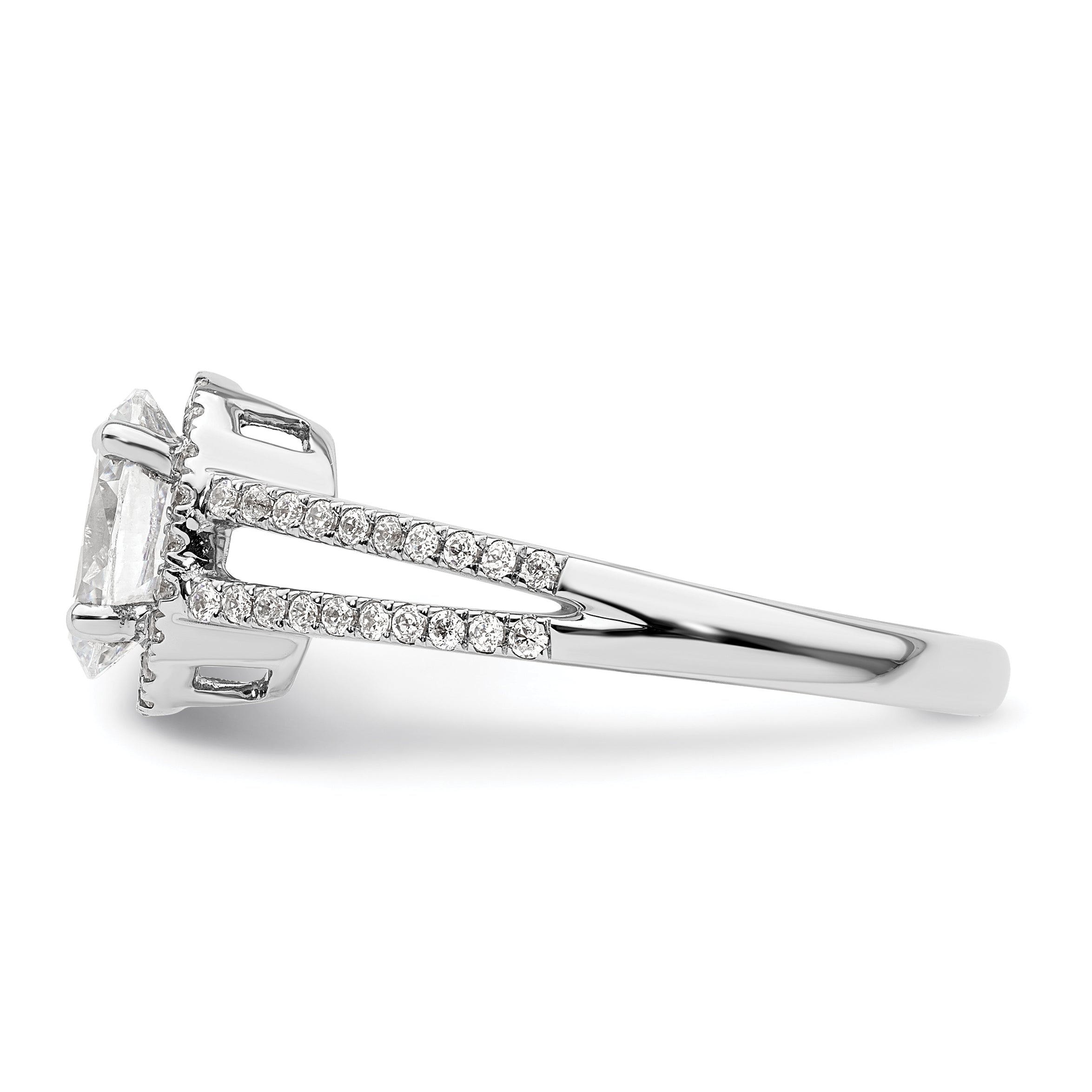 14K White Gold Halo Plus (Holds 3/4 Carat (7.5X5.0mm) Oval Center) 1/3 Diamond Semi Mount Engagement Ring