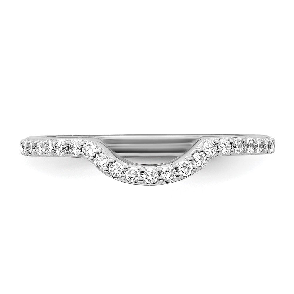 14K White Gold Real Diamond Wedding Band