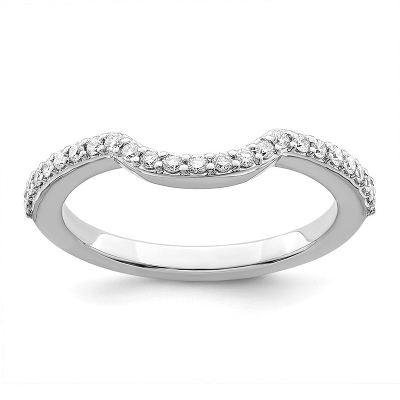 14K White Gold Real Diamond Wedding Band