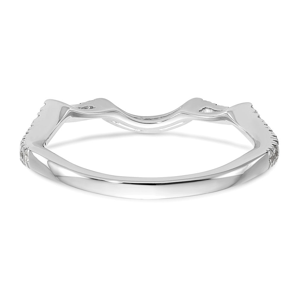 14K White Gold Real Diamond Wedding Band