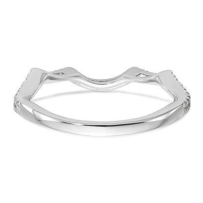 14K White Gold Real Diamond Wedding Band