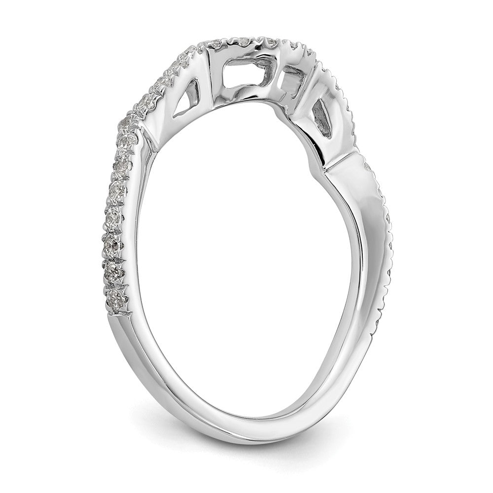 14K White Gold Real Diamond Wedding Band