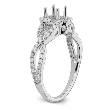 14K White Gold True Origin 1/2 Carat Lab Grown Diamond Vs/Si D E F Semi Mount Oval Halo Engagement Ring