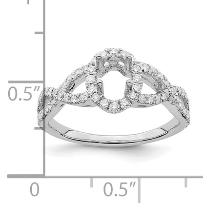 14K White Gold True Origin 1/2 Carat Lab Grown Diamond Vs/Si D E F Semi Mount Oval Halo Engagement Ring