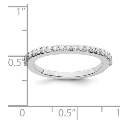 14K White Gold Real Diamond Wedding Band