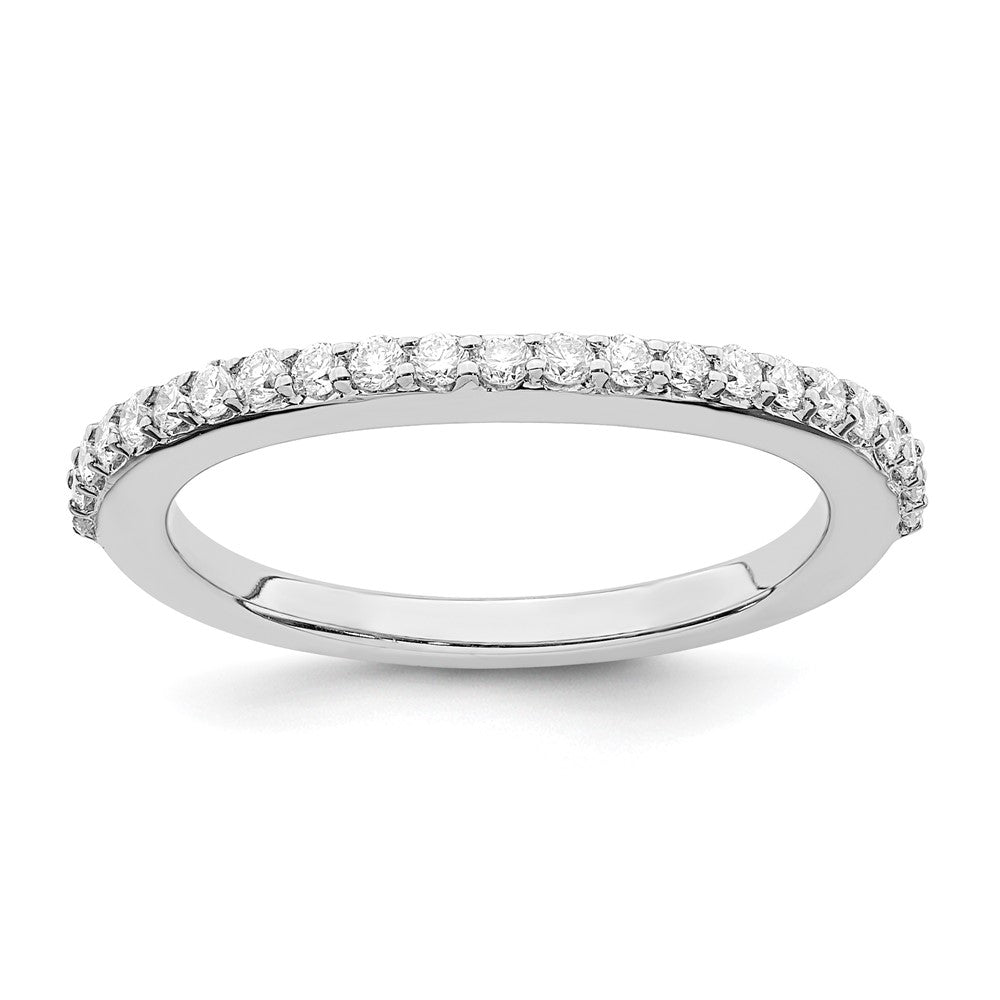 14K White Gold Real Diamond Wedding Band