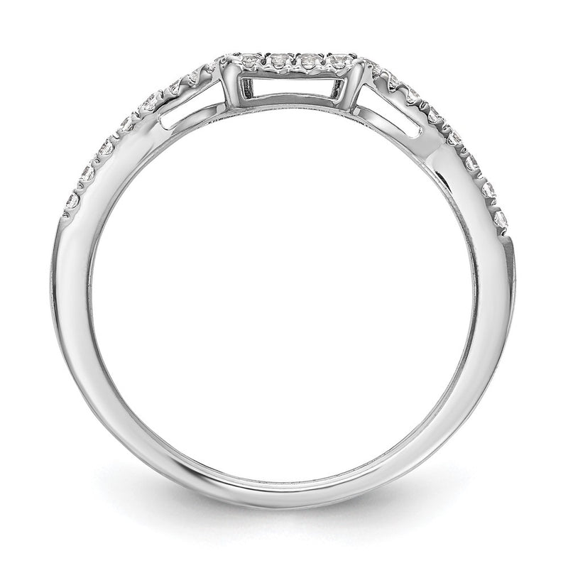 14K White Gold Real Diamond Wedding Band