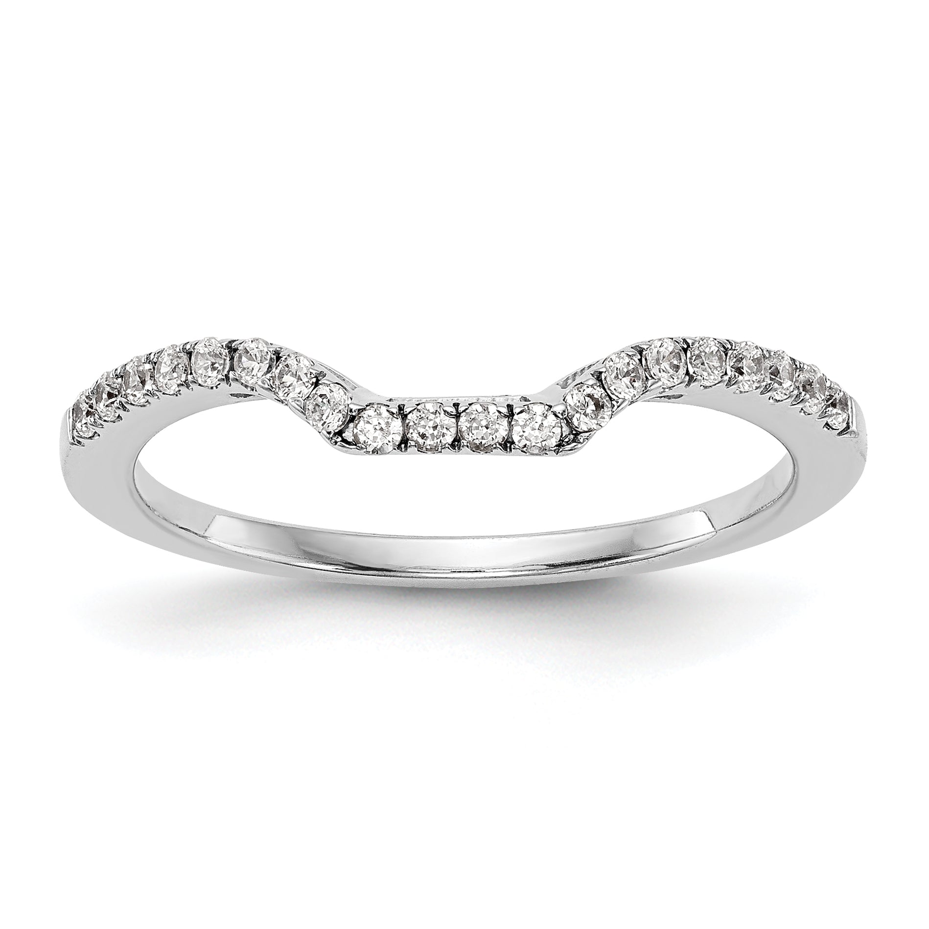 14K White Gold True Origin 1/5 Carat Lab Grown Diamond Vs D E F Wedding Band