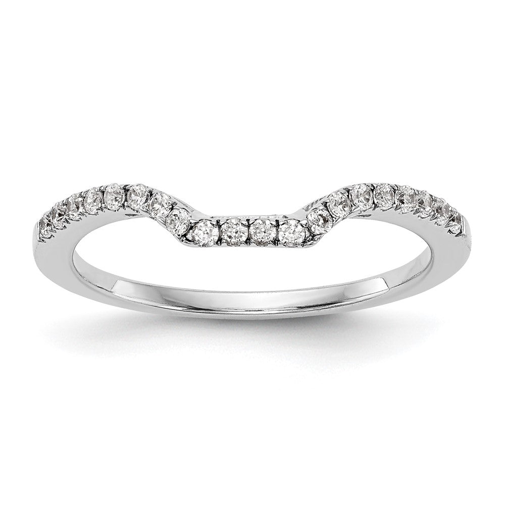 14K White Gold Real Diamond Wedding Band