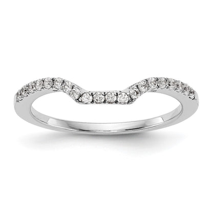 14K White Gold Real Diamond Wedding Band