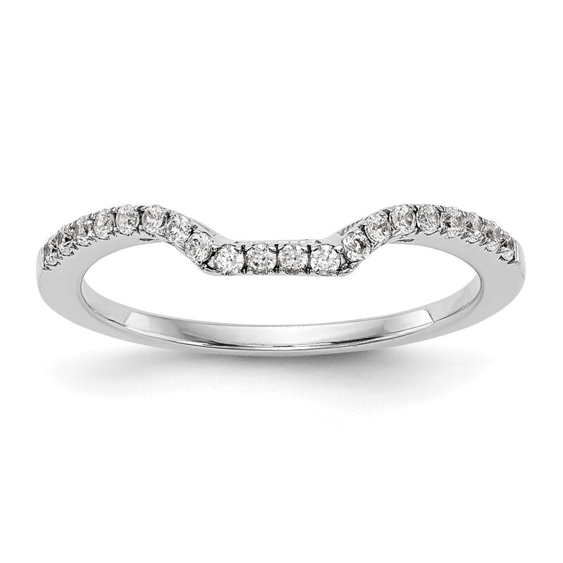 14K White Gold Real Diamond Wedding Band