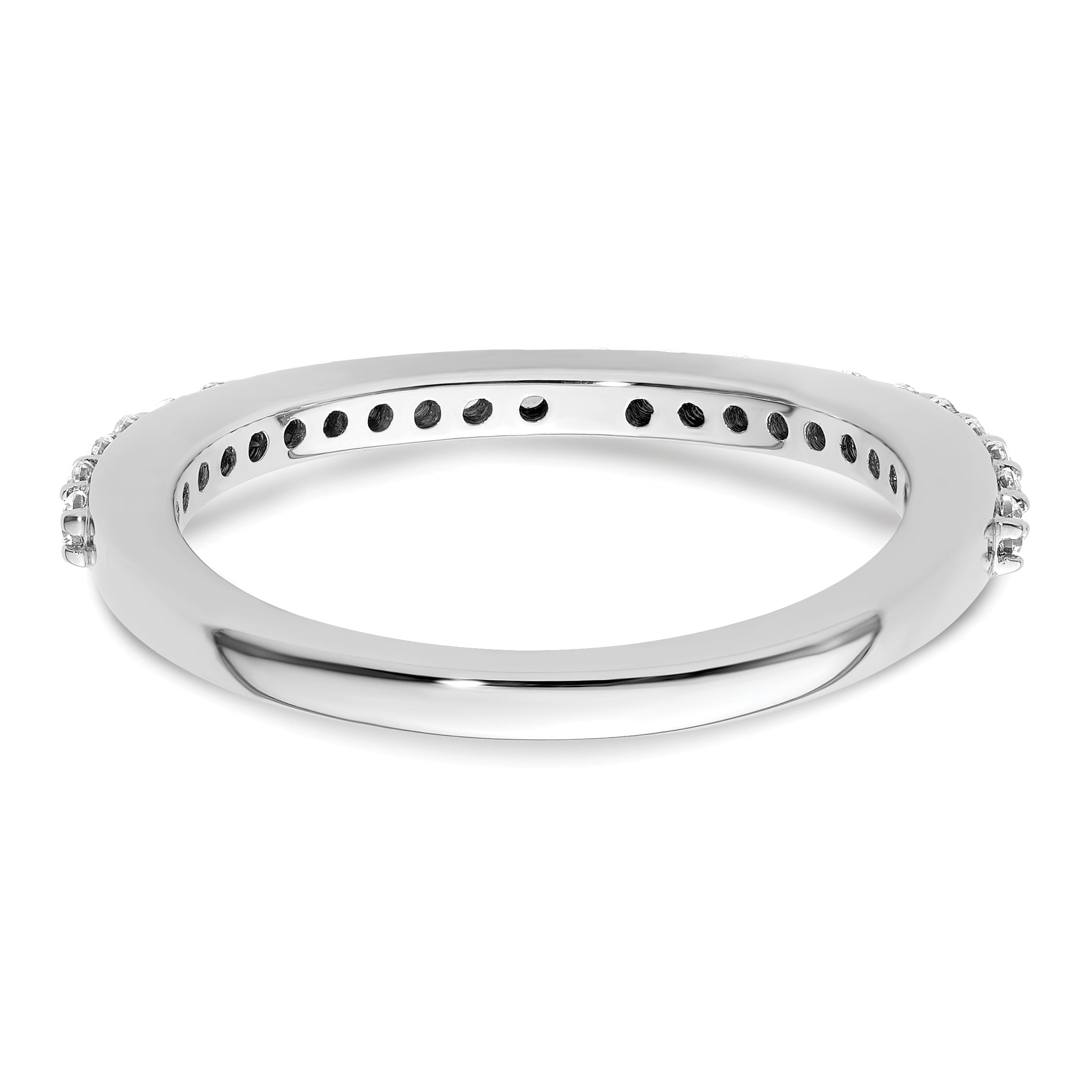 14K White Gold Real Diamond Wedding Band