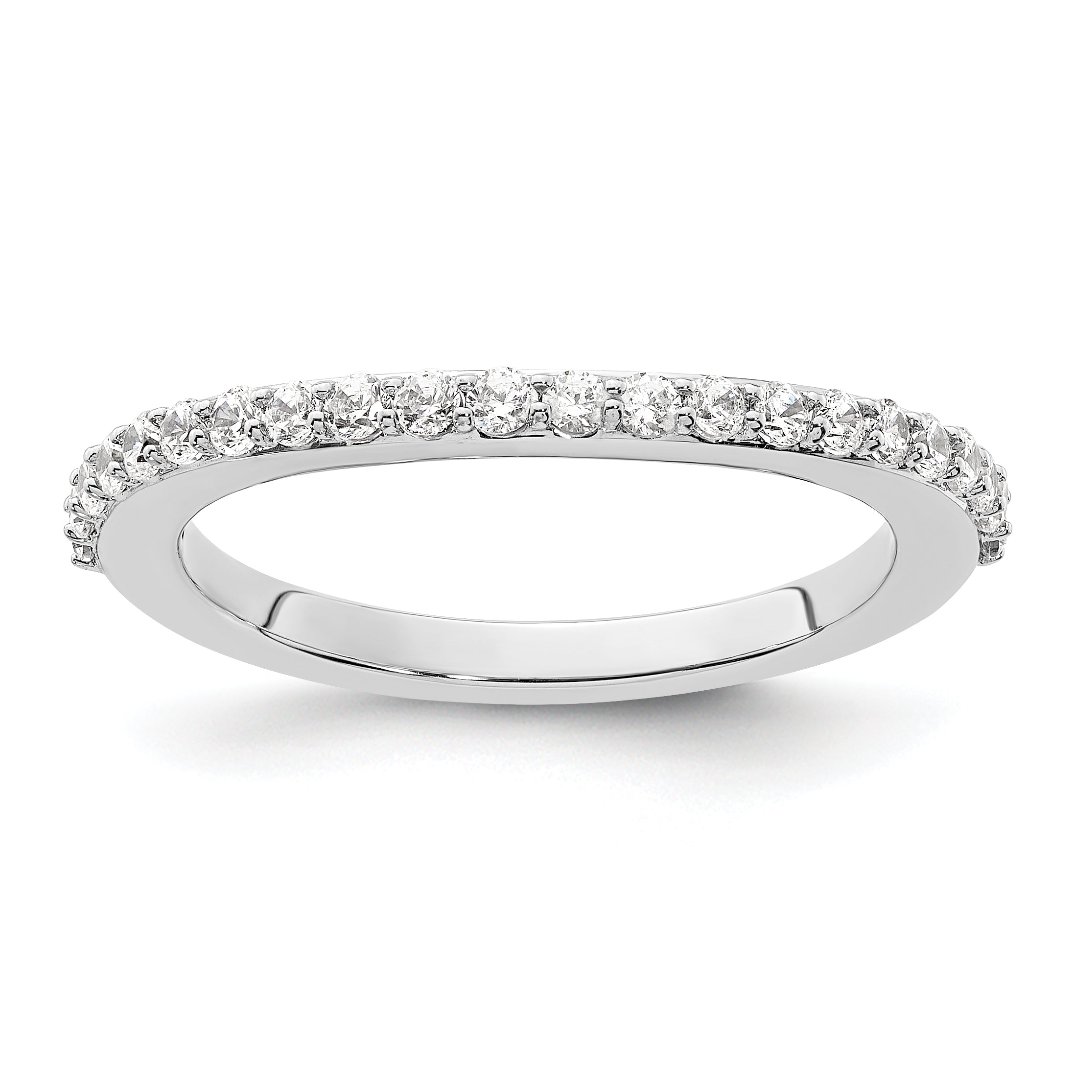 14K White Gold Real Diamond Wedding Band