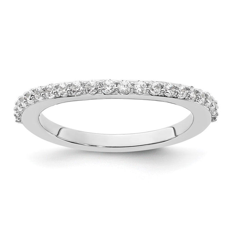 14K White Gold Real Diamond Wedding Band