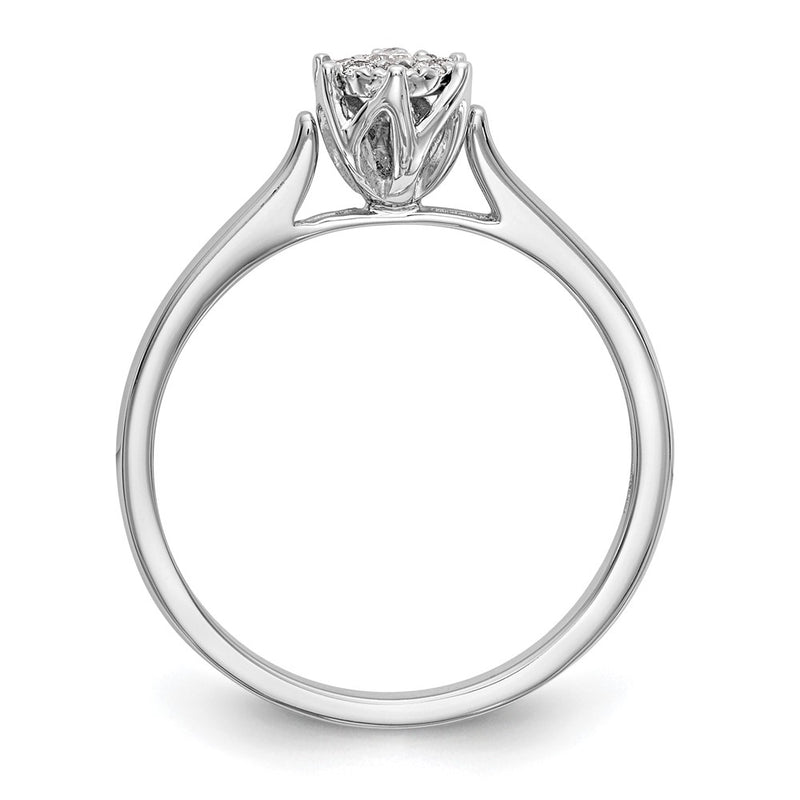 14K White Gold Complete Diamond Cluster Engagement Ring