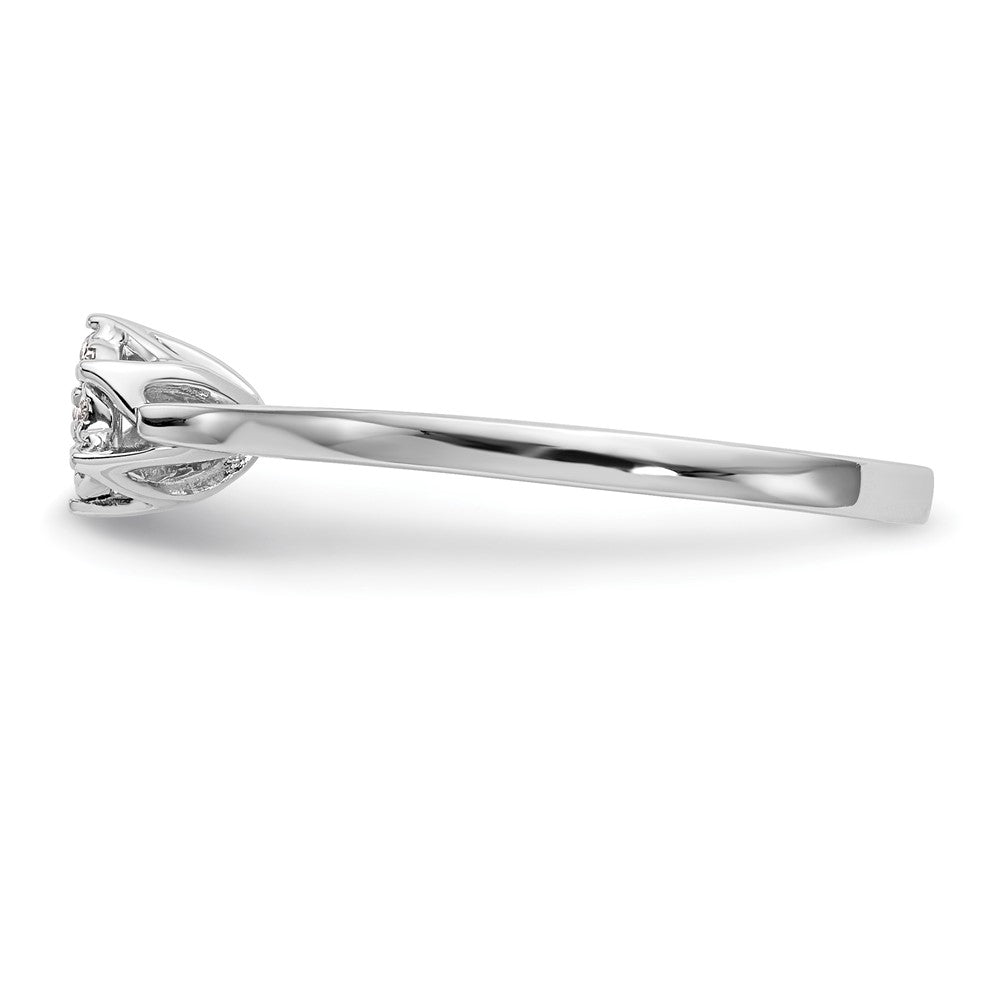14K White Gold Complete Diamond Cluster Engagement Ring