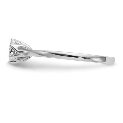 14K White Gold Complete Diamond Cluster Engagement Ring
