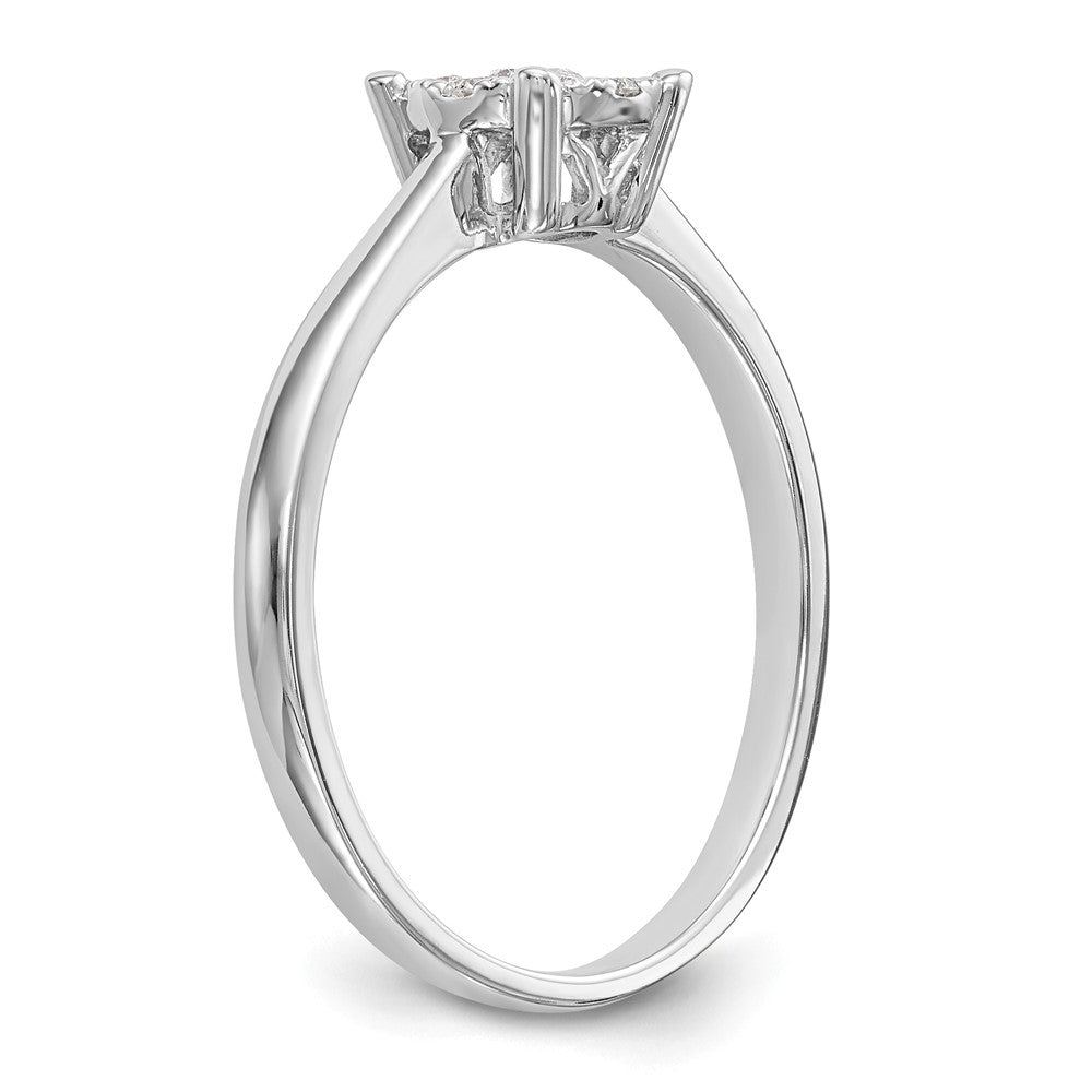 14K White Gold Halo Cluster 1/4 Carat Diamond Complete Engagement Ring