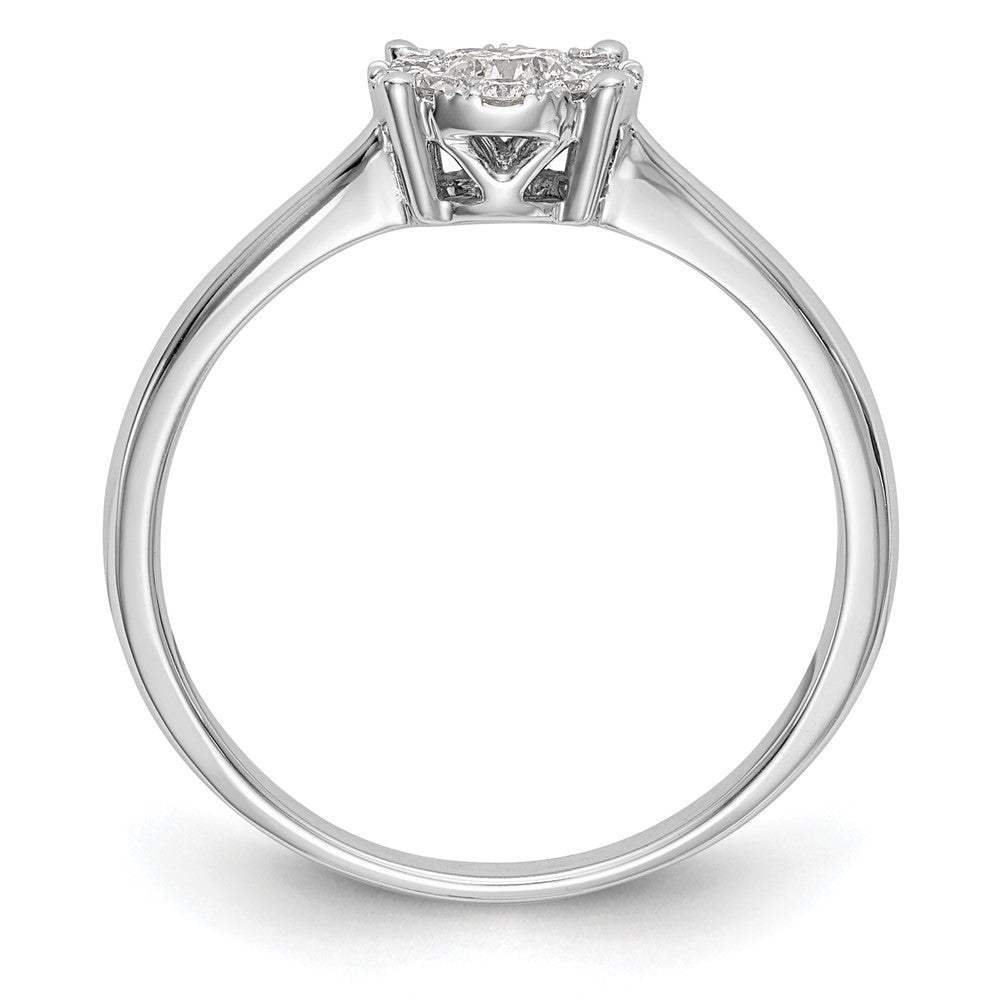 14K White Gold Halo Cluster 1/3 carat Diamond Complete Engagement Ring