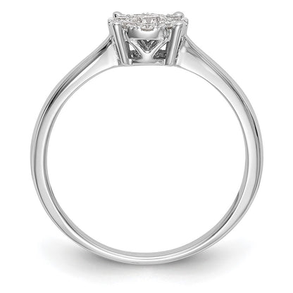 14K White Gold Halo Cluster 1/3 carat Diamond Complete Engagement Ring