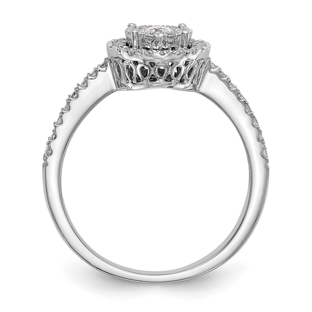14k White Gold 1/2 Ct. Lab Grown Diamond VS/SI+ G+ Complete Cluster Engagement Ring